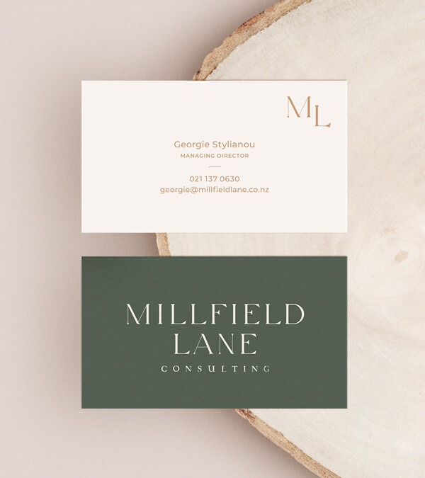 Millfield Lane Consulting business card design