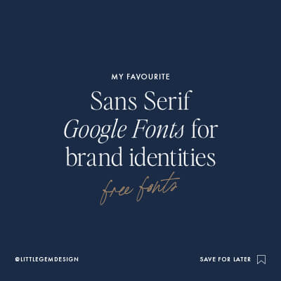 Google fonts for brand identities